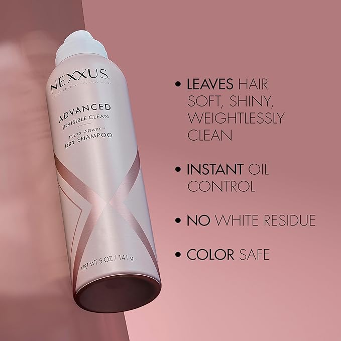 Nexxus Advanced Invisible Clean Dry Shampoo for Instant Oil Control & 72-Hour Freshness with Flexx-Adapt Technology 5 oz