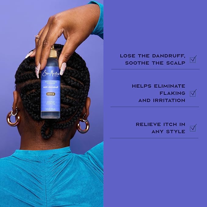 SheaMoisture Anti-Dandruff Leave-In Apple Cider Vinegar & Salicylic Acid To Soothe Scalp System for a Healthier Scalp 4 oz