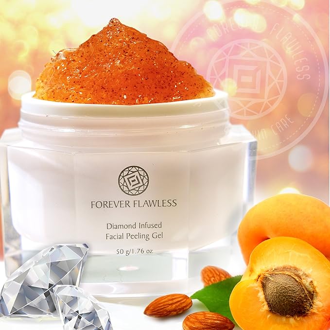 Forever Flawless Diamond Infused Facial Peeling Gel. New & Improved Formula for Best Exfoliation, Microdermabrasion, Purification & Detox for a Flawless, Glowing Skin.