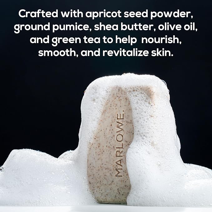 MARLOWE. No.102 Men’s Body Scrub Soap (Variety Trio) – Best Exfoliating Bars with Natural Ingredients & Green Tea Extract, 3 Amazing Scents, Holiday Gift, Stocking Stuffer for Men