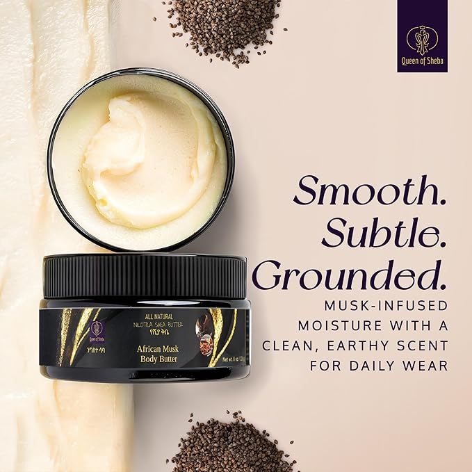 African Shea Butter Raw Organic Unrefined Shea Butter for Face 8oz (Pack of 1) African Musk - Organically Certified USDA for All Skin Types Body and Hair Moisturizing Skincare