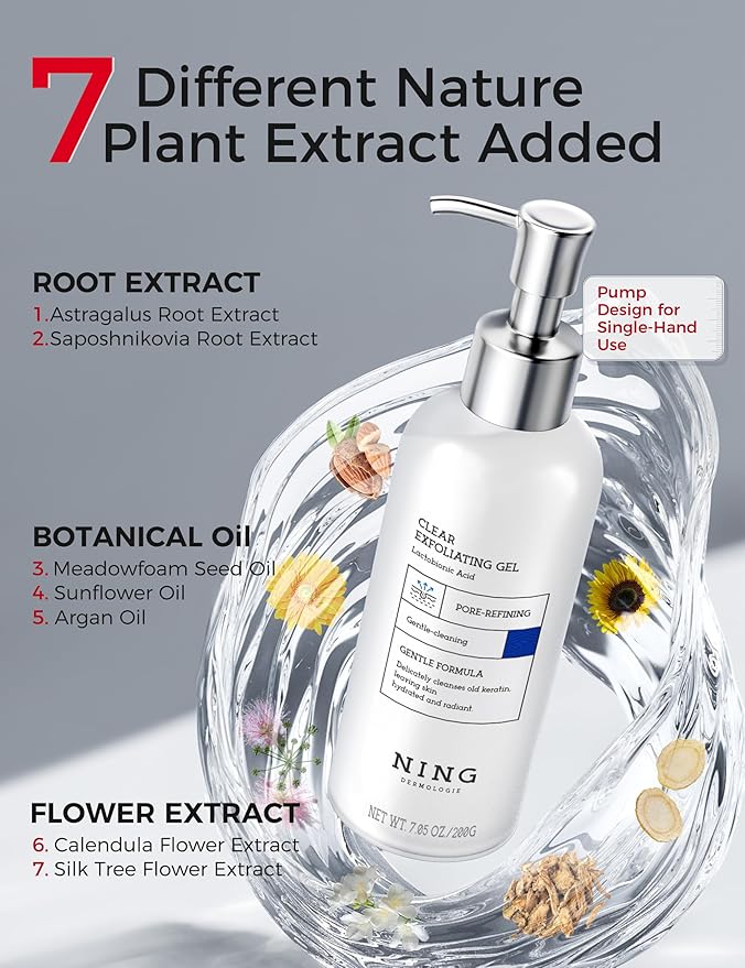 Exfoliating Face Scrub: Gentle Face Exfoliator Peeling Gel with PHA & AHA, Niacinamide - Chemical Exfoliant Peel Shot for Dead Skin Cells, Blackheads, Sebum Control & Pores Care 7.05OZ