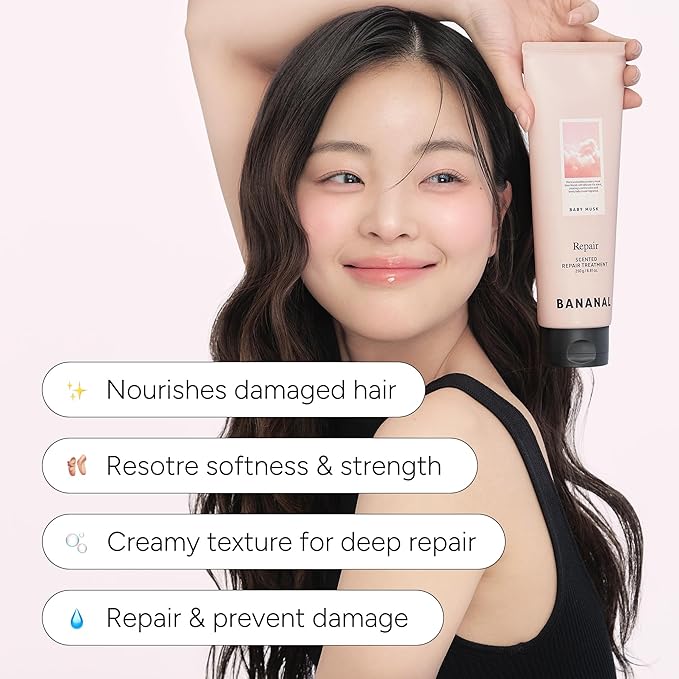 Scented Repair Treatment Mask – Protein-Enriched Deep Repair for Damaged Hair – 17 Amino Acids, Botanical Oils, Shea Butter & Ceramide – Korean Hair Conditioner, Baby Musk, 100 ml / 3.4 fl oz