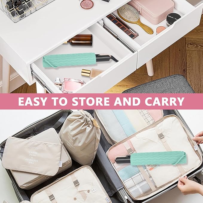 Larger Size Silicone Heat Resistant Mat for Curling Irons, Flat Irons, Hair Straightener and Other Hair Styling Tools, Portable Hot Tools Pad Cover for Travel Vanity Salon(12.0" x 9.0")