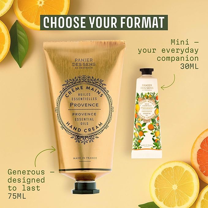 Panier des Sens - Small Hand Cream for Dry Cracked Hands - Provence Mini Hand Lotion for Dry Skin - With Shea Butter and Olive Oil - Hand Care 97% Natural Ingredients - Travel Size 1 floz
