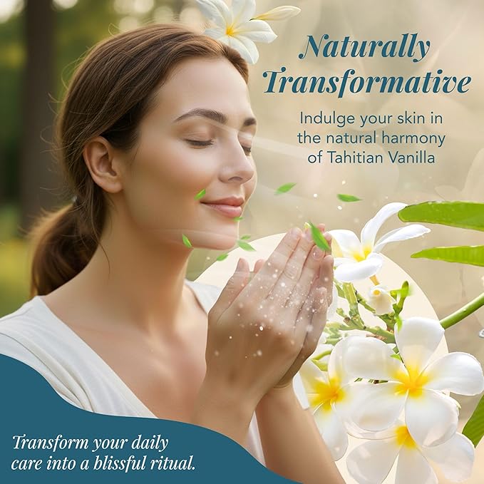 Saavy Naturals Body Cream Tahitian Vanilla, Clean Plant-Based Ingredients - Made In USA - Absorbent Shea Butter Vegan, Thick and Creamy Body Moisturizer, Body Lotion for Dry Skin- 8.5 Fl Oz, 2 Pack