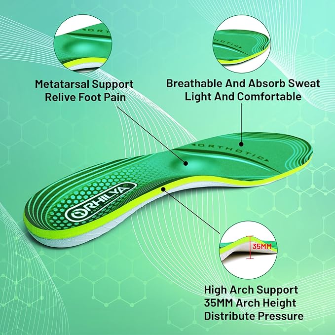 220lbs+ High Arch Support Insert Plantar Fasciitis Relief Metatarsal Pain Orthotic Insole for Men & Women Standing All Day, Flat Feet Heel Comfort Work Boot Shoe Inserts,305MM Size 12
