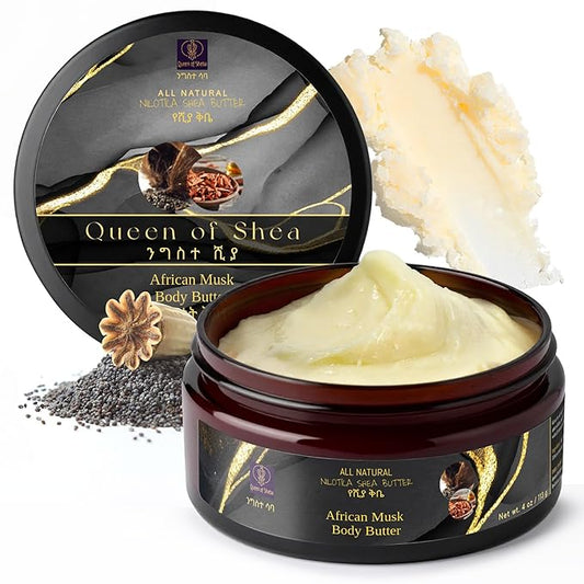 African Shea Butter Raw Organic Unrefined Shea Butter for Face 2 Oz (Pack of 1) African Musk - Organically Certified USDA for All Skin Types Body and Hair Moisturizing Skincare