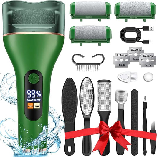 Electric Callus Remover for Feet Rechargeable Portable Electronic Foot File Pedicure Tools 16 In 1 Foot Callus Remover Kit Foot Scrubber Professional Foot Care To Remove Dead Skin Hard Skin Dry Cracks