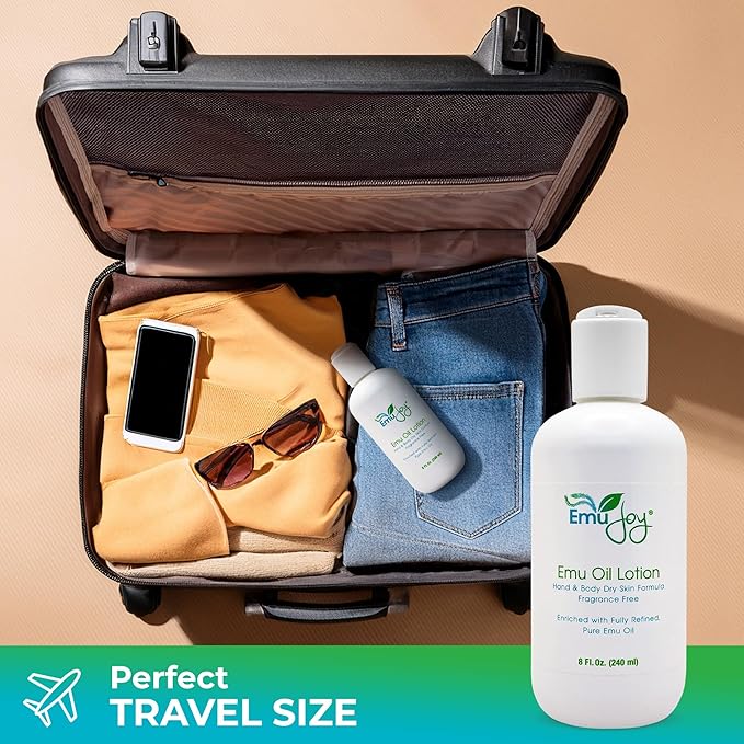 Emu Oil Infused Hand Lotion – Deep Moisturizing Cream for Dry & Cracked Hands Skin Relief – Perfect for Women, Men, and Travel | Natural Lotion with Shea Butter and Natural Oils - 8 oz