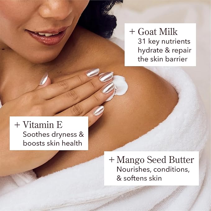 Beekman 1802 x HERSHEY'S Limited Edition KISSES Whipped Body Cream – Moisturizes & Softens Skin with Goat Milk, Mango Seed Butter & Vitamin E – 8 oz – Snickerdoodle