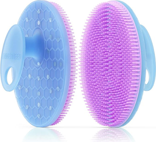 INNERNEED Magnetic Silicone Body Scrubber for Shower – Soft, Hygienic Exfoliating Body Brush with Magnetic Core for Daily Cleansing, Circulation & Skin Vitality (Purple)