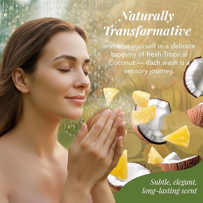 Saavy Naturals Body Cream Tropical Coconut Plant-Based Ingredients| Made In USA | Absorbent Shea Butter Vegan Formula, Thick and Creamy Body Moisturizer, Body Lotion for Dry Skin- 8.5 Fl Oz, 2 Pack