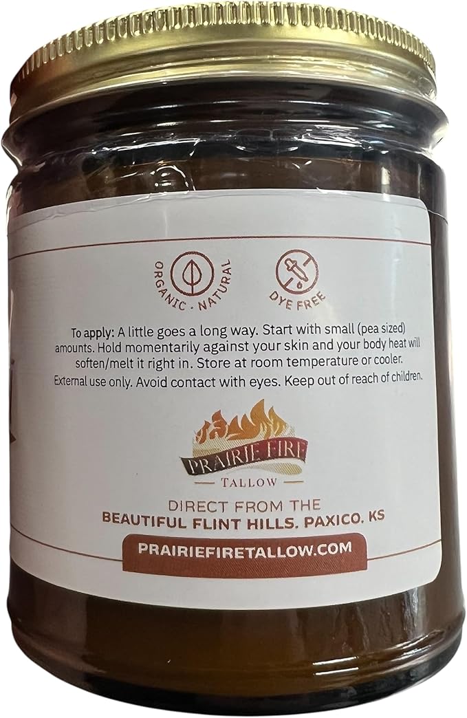 Beef Tallow Balm - 8 oz - Organic Grass Fed - Body Butter - Moisturizing Skin Care Fragrance Free - 8 oz