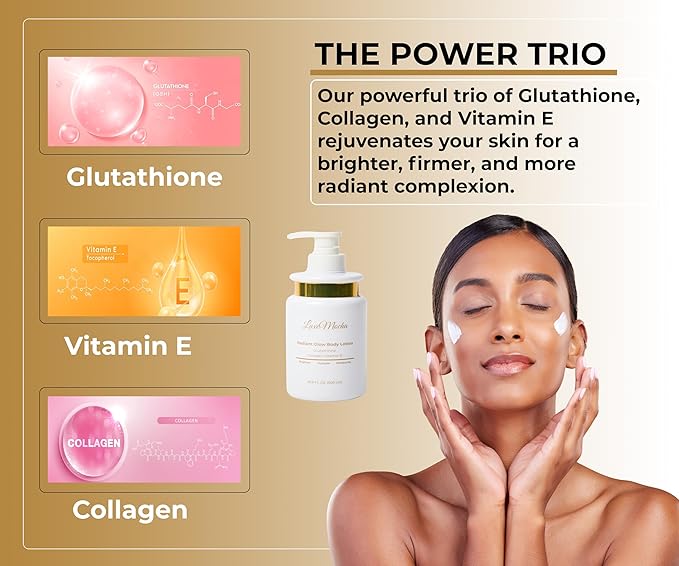 Skin Brightening Lotion | Glutathione cream, Collagen, Vitamin E, Dark Spots, Fine Lines & Wrinkles, Even SkinTone, brightening lotion for body, 16.9 Fl Oz Bottle