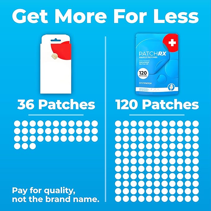 Pimple Patches for Face (120 Patches), Hydrocolloid Acne Patches with Tea Tree Oil, Pimple Patch Pimple Stickers - Hydrocolloid Patch Acne Dots - Acne Pimple Patches For Face - Zit Patches