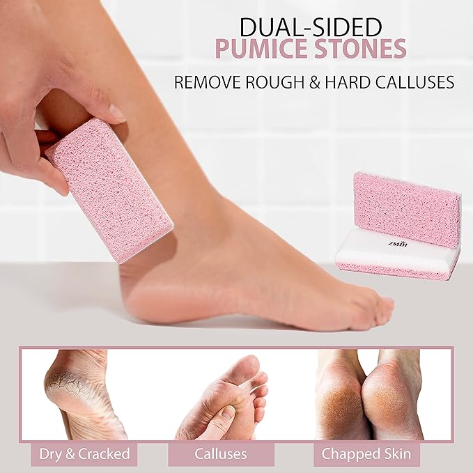 Siliglass Pumice Stone Callus Remover for Feet, Elbows, Hands, and Knees, Spain Made - 2 in 1 Pedicure Exfoliator and Scrubber for Rough, Hard Skin (1 Pack)