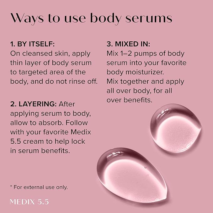 MEDIX Retinol Body Lotion + 3% Hyaluronic Acid Booster Serum Moisturizer 2PC Skin Care Set | Crepey Skin Care Treatment | Retinol Body Cream Targets Appearance Of Sagging Crepe Skin & Wrinkles, 2PC