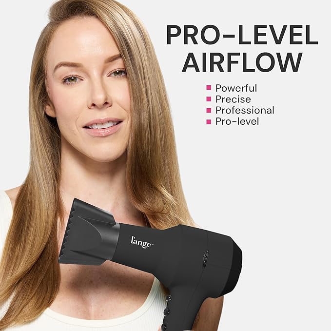 L'ANGE HAIR PowerStyle Ionic Turbo Hair Dryer | 1875W Fast Drying & Precision Styling for Long-Lasting, Frizz-Free Looks | Advanced Ionic Technology Smooths & Shines Hair (Black)