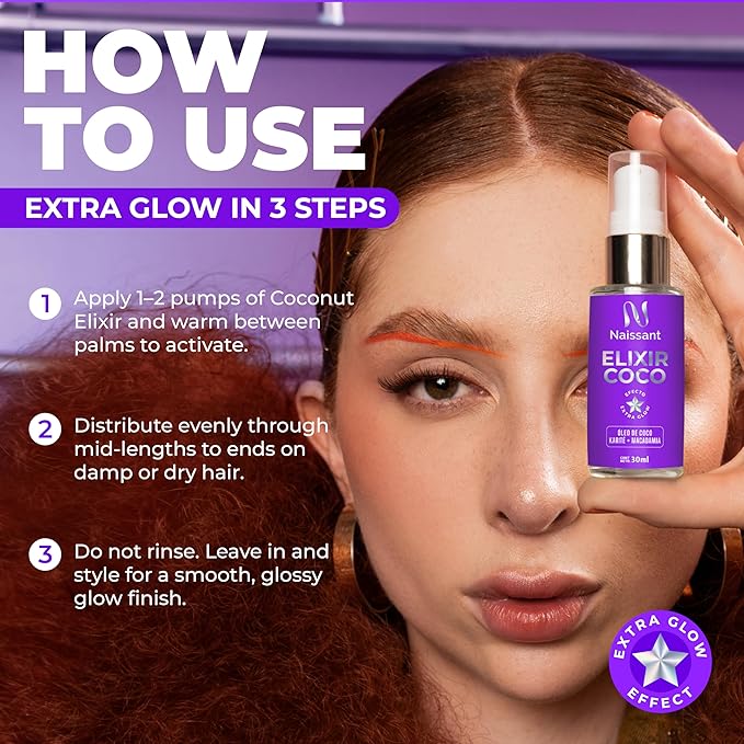 naissant Coconut Oil Hair Treatment | Frizz Control, Heat Protection, UV Protection for Color Treated and Natural Hair | Nourishes, Repairs, and Softens | Increases Shine and Color Vibrancy (4 Fl Oz)