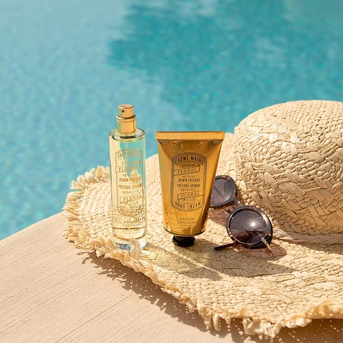 Panier des Sens Jasmin Hand Cream - Nourishing Shea Butter Hand Cream for Dry Cracked Hands 97% Natural Ingredients - Dermatologically Tested Hand Lotion for Woman Made in France, 2.5 fl oz