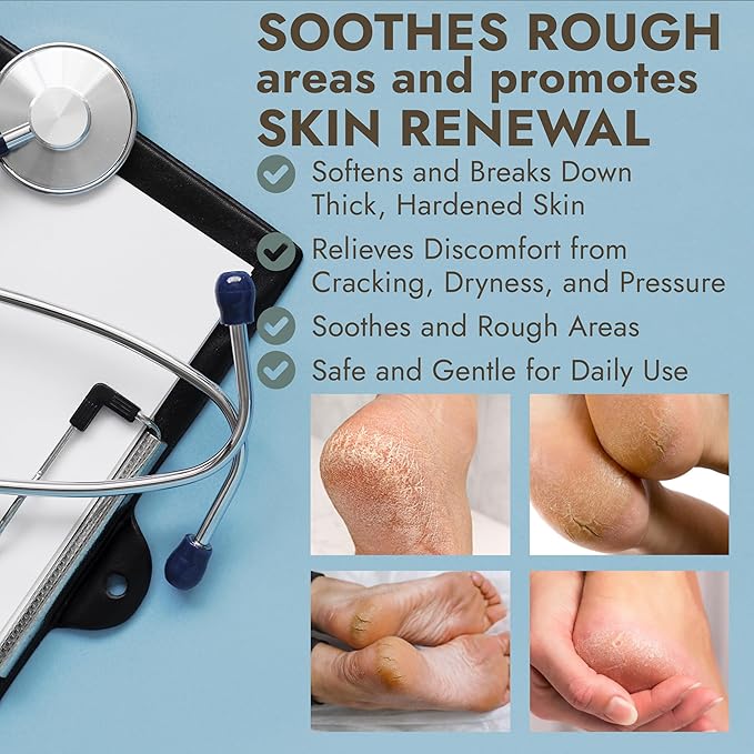 Foot Callus Remover Gel | Extra Strength Callus Remover for Feet with Tea Tree Oil | Professional-Grade Pedicure Treatment | 50 Applications per Bottle, Includes 3 Pumice Stones | 14 fl oz