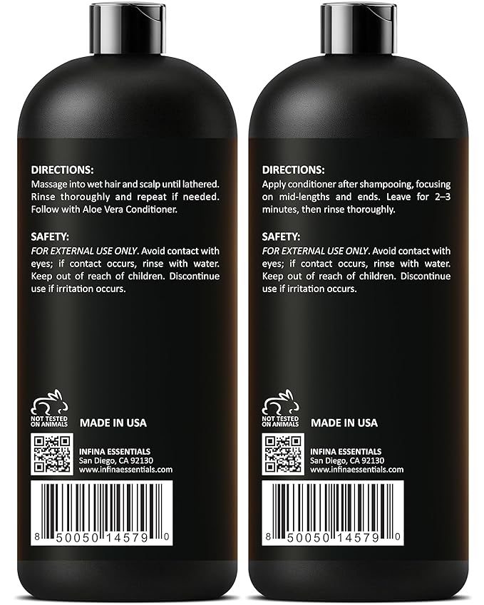Aloe Vera Shampoo and Conditioner Set | 16 fl oz Each | with Batana Oil | Hydrating, Soothing & Moisture Balance Formula | Nourishing Care for Dry, Itchy or Sensitive Scalp