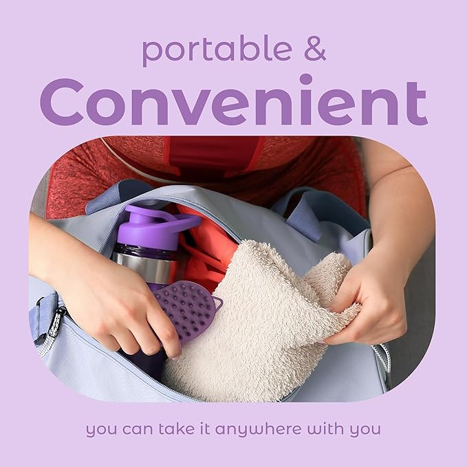 MainBasics Silicone Body Scrubber – Dual-Sided Shower & Scalp Scrubber, Gentle Silicone Loofah Alternative for Deep Clean (Purple, Scalp)