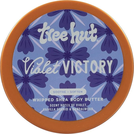 Tree Hut Violet Victory Whipped Shea Body Butter, Hydrating & Nourishing Body Lotion with Natural Oils, Moisturizer for Soft & Smooth Skin, 8.4 oz