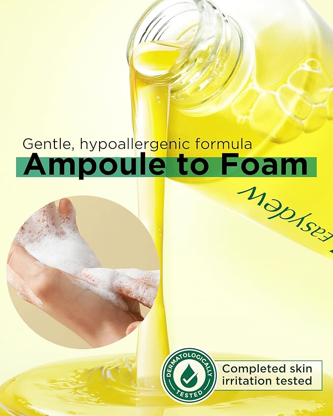 EASYDEW DW-EGF Multi Vita Ampoule Cleanser – Hypoallergenic Face Wash for Sensitive Skin with High-Concentration EGF Peptide, Multi-Vitamins and Hyaluronic Acid - Ampoule to Bubble Foam, 6.76 fl.oz.