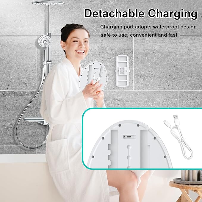 Wall Mounted Electric Back Scrubber With Spin Head for Shower - Body Brush for Deep Cleansing, Exfoliating and Massaging - Dry Brushing Bath Brush