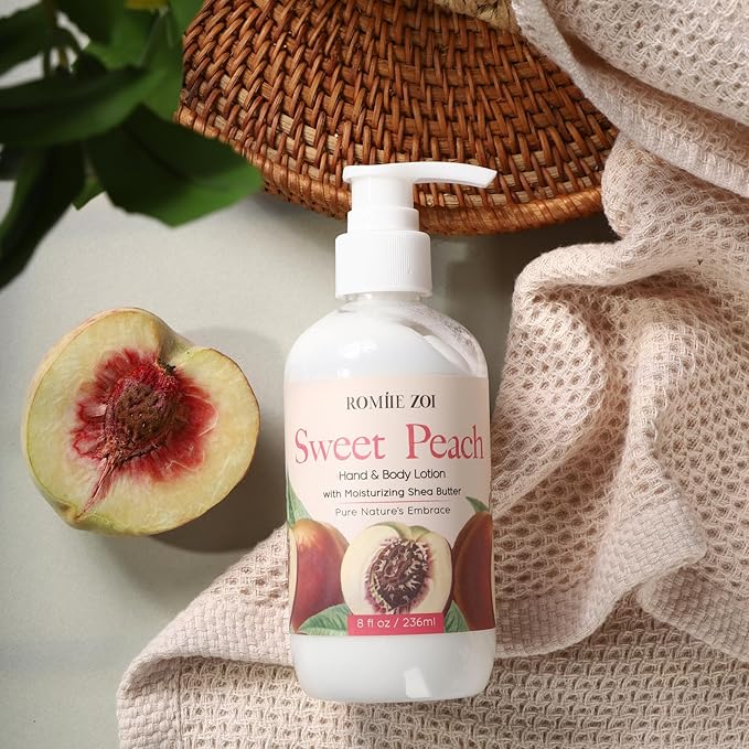 ROMIIE ZOI Daily Hand & Body Lotion with Moisturizing Shea Butter - Sweet Peach - 236 ML / 8 FL OZ