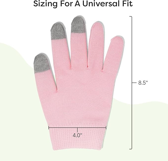 ZenToes Moisturizing Gloves for Dry Hands, Gel Infused with Jojoba Seed Oil, Olive Oil and Vitamin E, Overnight Hand Moisturizer (OSFM, Cotton Pink)