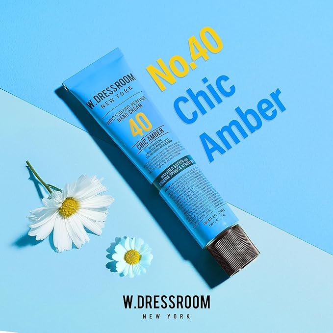W.Dressroom Moisturizing Hand Cream for Dry Hands, Non-Greasy, Quick-Absorbing Korean Hand Lotion, Travel Size 1.69 fl oz (50 ml), No.40 Chic Amber Scent
