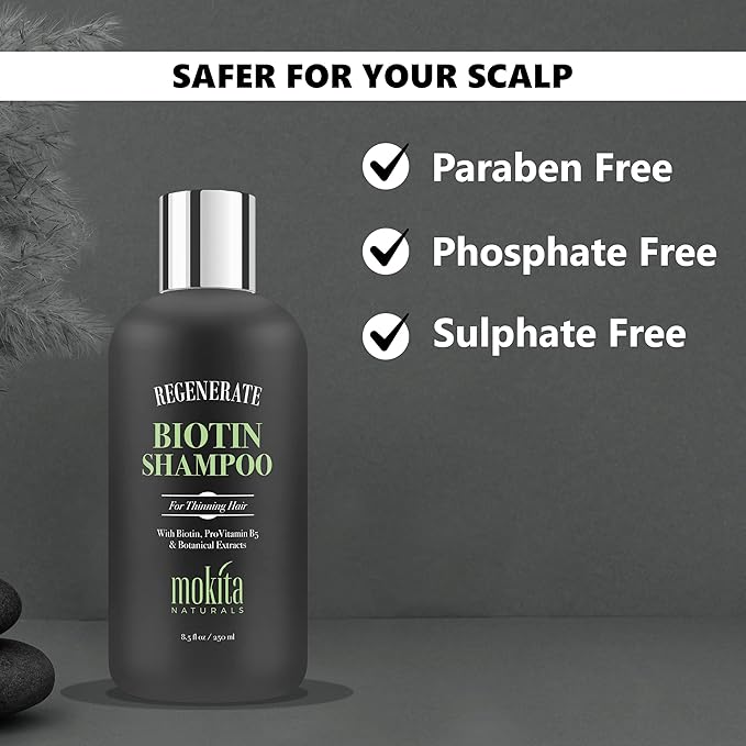 Hair Volumizing and Regrowth Shampoo for Thinning Hair, Sulfate-Free & Vegan-Friendly, 8.5 Ounces