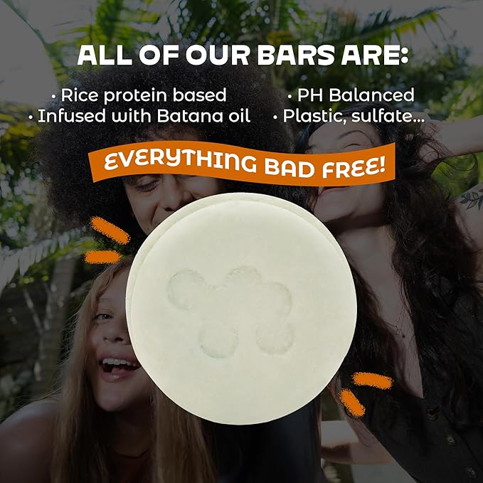 OLE CARE Travel Size Shampoo and Conditioner Bar Set with Batana Oil - Sustainable, PH Balanced, Discovery Set, Plastic-Free, Color-Safe, Eco-Friendly, Solid Sustainable Bars, Zero Waste, 2.5 oz Bar