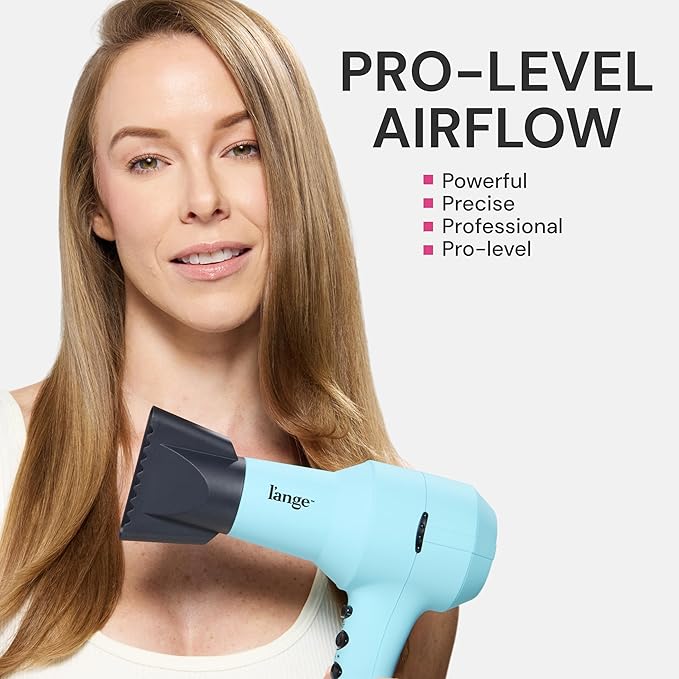 L'ANGE HAIR PowerStyle Ionic Turbo Hair Dryer | 1875W Fast Drying & Precision Styling for Long-Lasting, Frizz-Free Looks | Advanced Ionic Technology Smooths & Shines Hair (Blue)