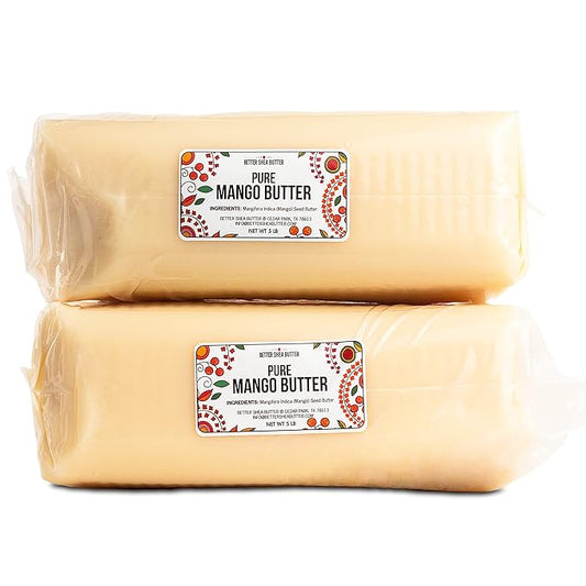 Better Shea Butter Raw Mango Butter Bulk 10 lb - 100% Pure Mango Seed Butter, Hexane-Free, Fresh, Free of Impurities - Use to Make Soap, Mango Body Butter, Mango Body Lotion, Lotion Bar, Lip Balm
