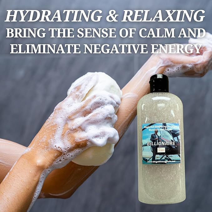 Billionaire Conjure Shower Gel – 8 oz Handmade Body Wash Charged at Our Altars for Wealth, Power & Attraction – Wiccan, Pagan, Hoodoo, Magick Ritual Use
