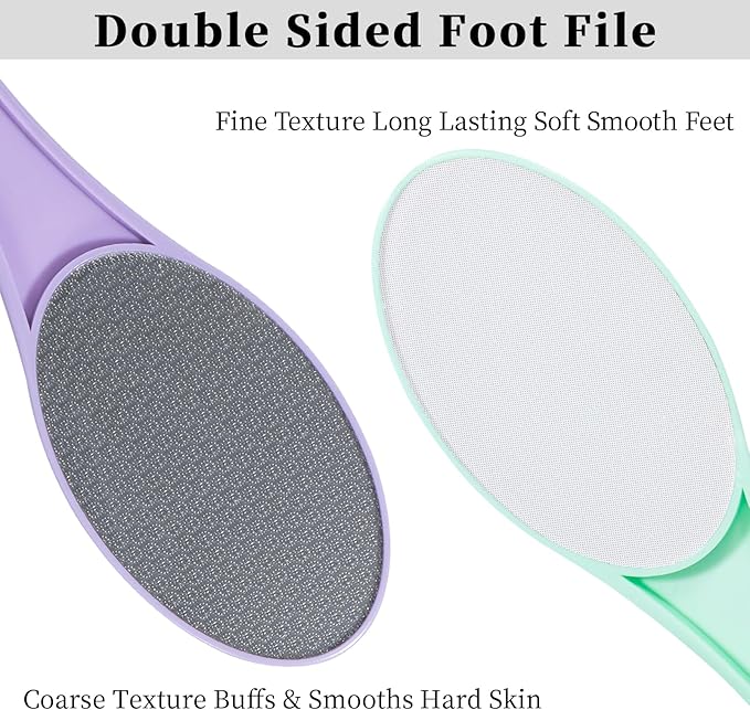 3 Pack Nano Glass Foot File Callus Remover for Feet, Double Sided Foot Scrubber, Dead Skin Remover, Hygienic Pedicure Tool, Hair Eraser for Softer and Smoother Feet and Hands,Green Blue Purple