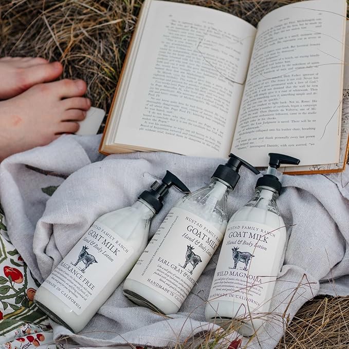 Goat Milk Body Lotion for Dry Sensitive Skin – Natural Moisturizer for Face, Hands & Body – Handmade, Fast-Absorbing, Lightweight, Non-Greasy – (16oz, Fragrance Free)