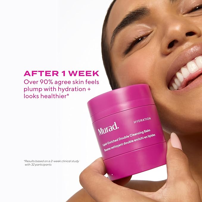 Murad Lipid-Enriched Double Cleansing Balm - Hydrating Balm-to-Oil Face Cleanser & Makeup Remover – Removes Long-Wear Makeup & SPF – Barrier Repair with Ceramides & Camellia Oil – 1.7 Fl Oz