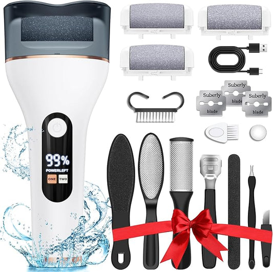 Electric Callus Remover for Feet Rechargeable Portable Electronic Foot File Pedicure Tools 16 In 1 Foot Callus Remover Kit Foot Scrubber Professional Foot Care To Remove Dead Skin Hard Skin Dry Cracks