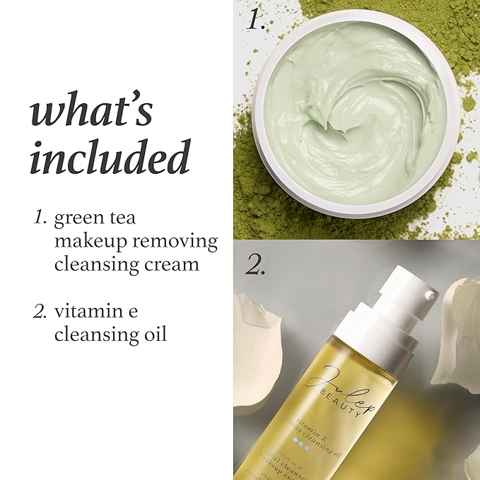 Julep Vitamin E Hydrating Cleansing Oil & Green Tea Makeup Removing Cleansing Balm | Hydrating Face Cleanser Duo for All Skin Types | Gentle Makeup Remover with Antioxidants & Natural Oils