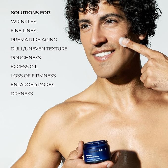 HommeFace Men’s Advanced Age Defense Anti-Wrinkle Day & Night Face Cream - Korean Skincare Technology with Volufiline, Ceramide, Hyaluronic Acid, Peptides & Collagen, 1.76 oz