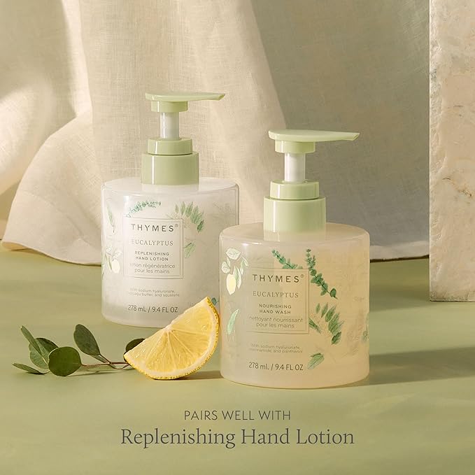 Thymes Nourishing Hand Wash - Liquid Hand Soap for Bathroom or Kitchen - Liquid Soap with Notes of Eucalyptus Oil, Lemon, Petitgrain, Bergamot, Lemongrass, & Lush Fir (Eucalyptus, 9.4 fl oz)