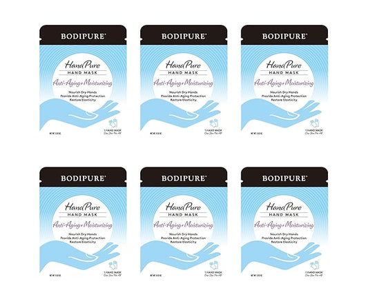 HandPure Hand Repair & Anti-Aging Hand Mask – 20-Minute Moisturizing Gloves for Dry, Cracked Hands, Softens Cuticles, Paraben-Free, With Natural Botanical Ingredients (6 Packs)