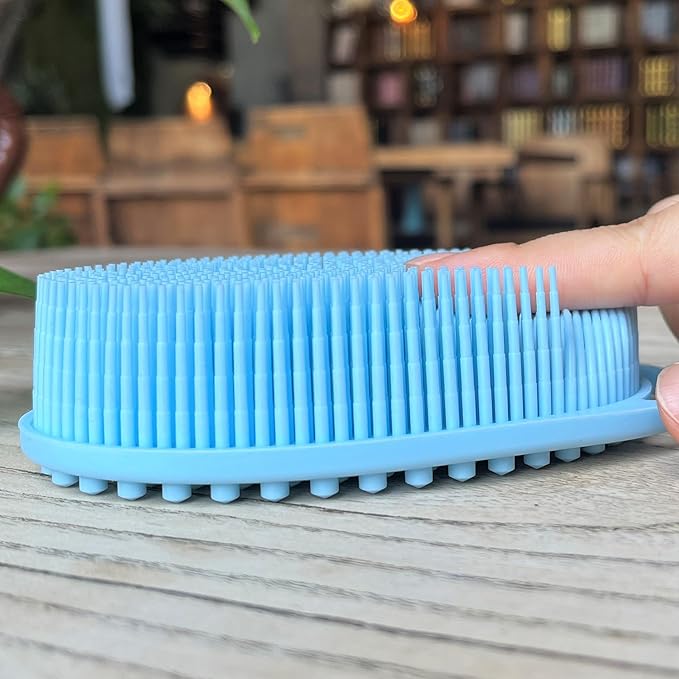 Premium Sensory Brushes for Kids or Autism,Soft Silicone Body Scrubber,2 in 1 Sensory Room Occupational Therapy,Silicone Loofah,Pets Shower Brush Bath Brush Shampoo Brush (3pcs(hangable-Oval))