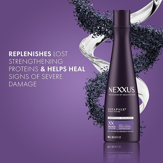 Nexxus Keraphix Conditioner Keraphix with ProteinFusion for Damaged Hair With Keratin Protein and Black Rice 13.5 oz