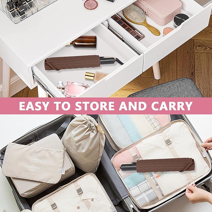 Larger Size Silicone Heat Resistant Mat for Curling Irons, Flat Irons, Hair Straightener and Other Hair Styling Tools, Portable Hot Tools Pad Cover for Travel Vanity Salon(12.0" x 9.0")